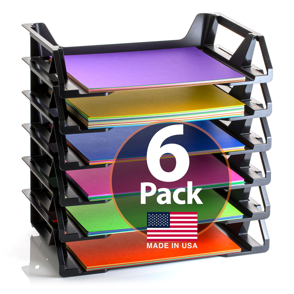 Officemate OIC Achieva Side Load Letter Tray, Recycled, Black, 6 Pack (26212)