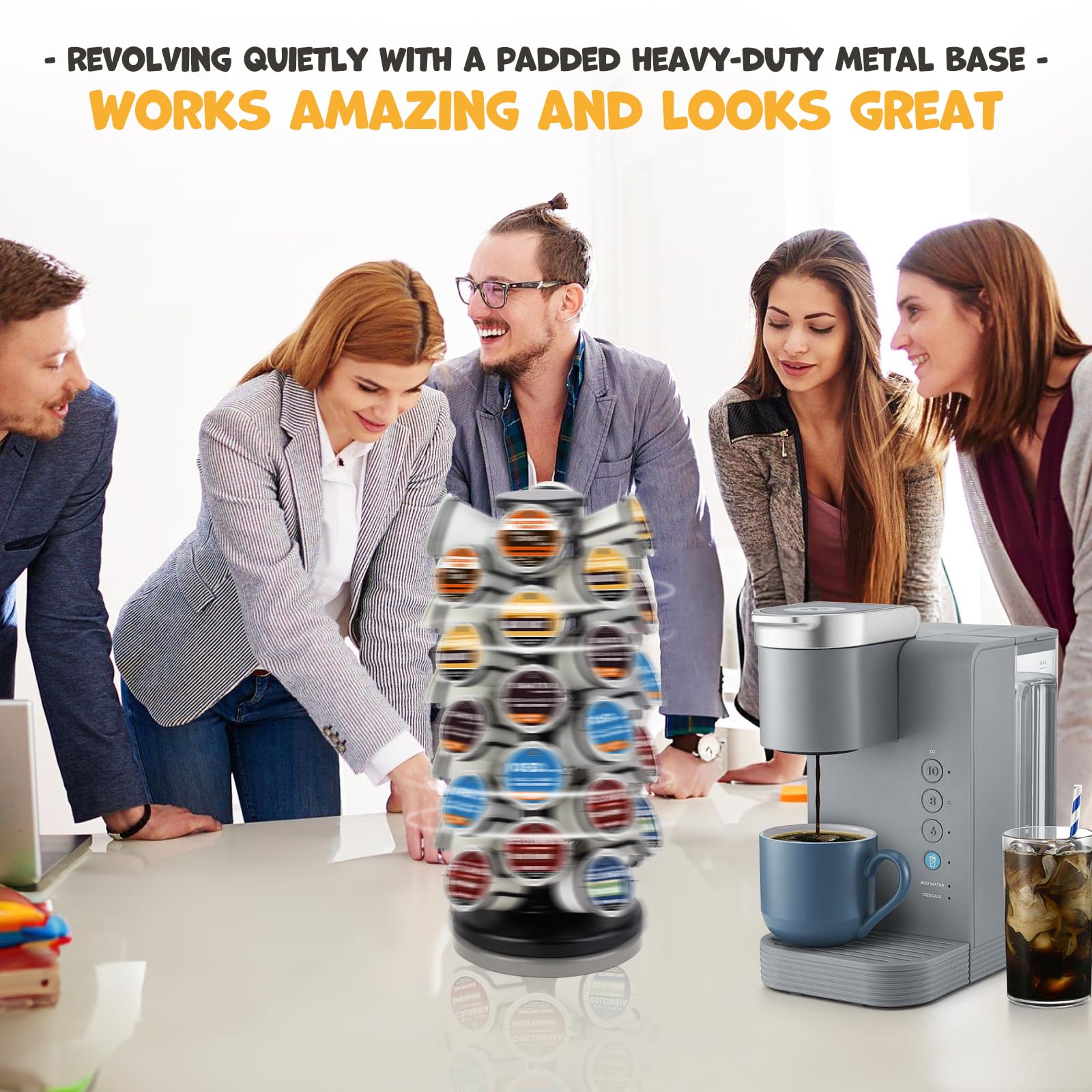 K cup holders k cup holder K Cups Holder,K Cup Carousel, Coffee Pods Storage Organizer Stand,Comes All in One Piece,No Assembly Required,1 Count