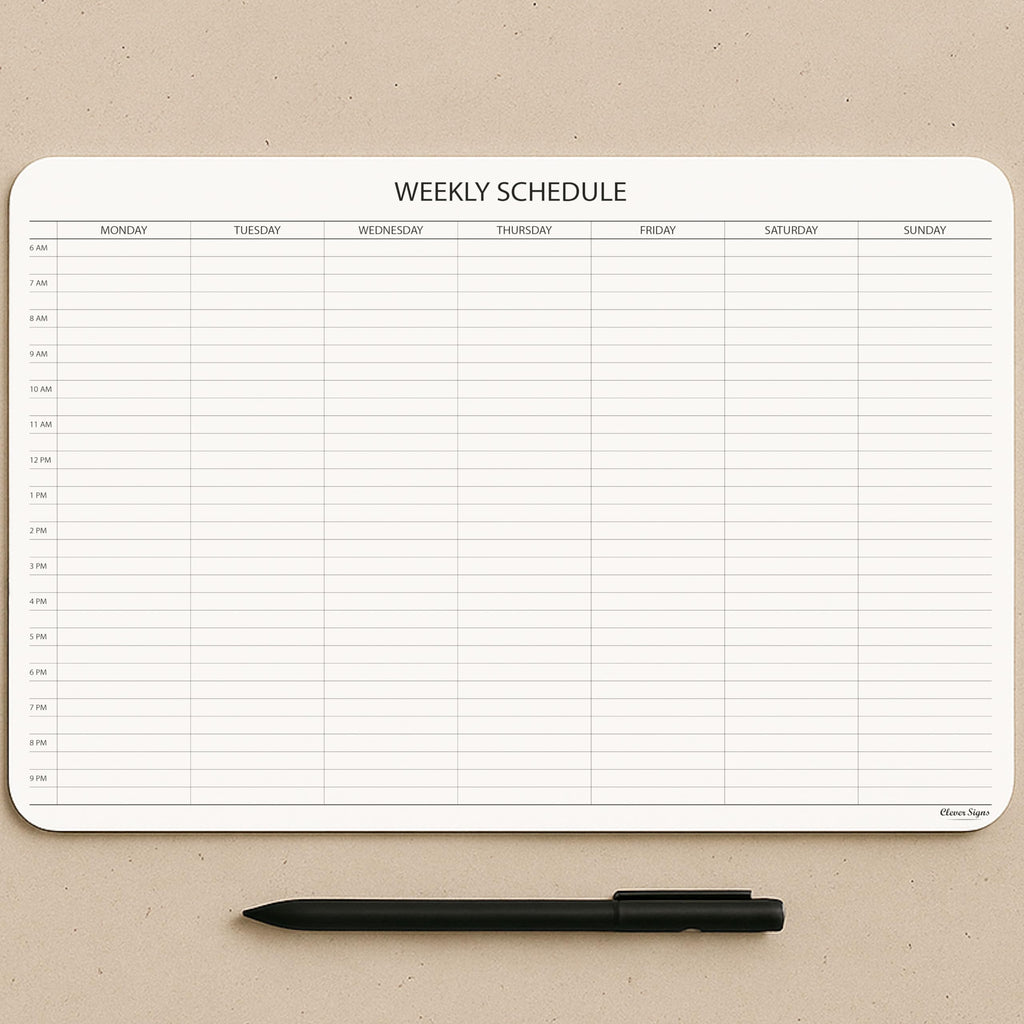 Schedule Pad, Tear Off Undated Weekly Planner Notepad, A4 Size (8,3" X 11,7"), Premium Thick Paper with Cardboard Back Support, Weekly Desk Planner by CLEVER SIGNS