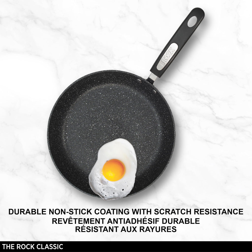 Starfrit The Rock 11'' (28cm) Non-Stick Stir Fry Pan - Durable Forged Aluminum - Oven Safe - Easy to Clean - Red