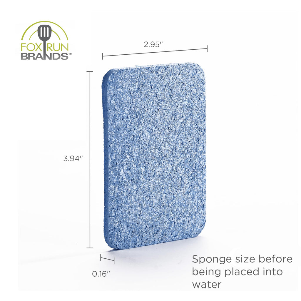 Fox Run Blue Dish Sponges, Set of 12 Scratch Free Kitchen Sponges for Nonstick and Metal Pans