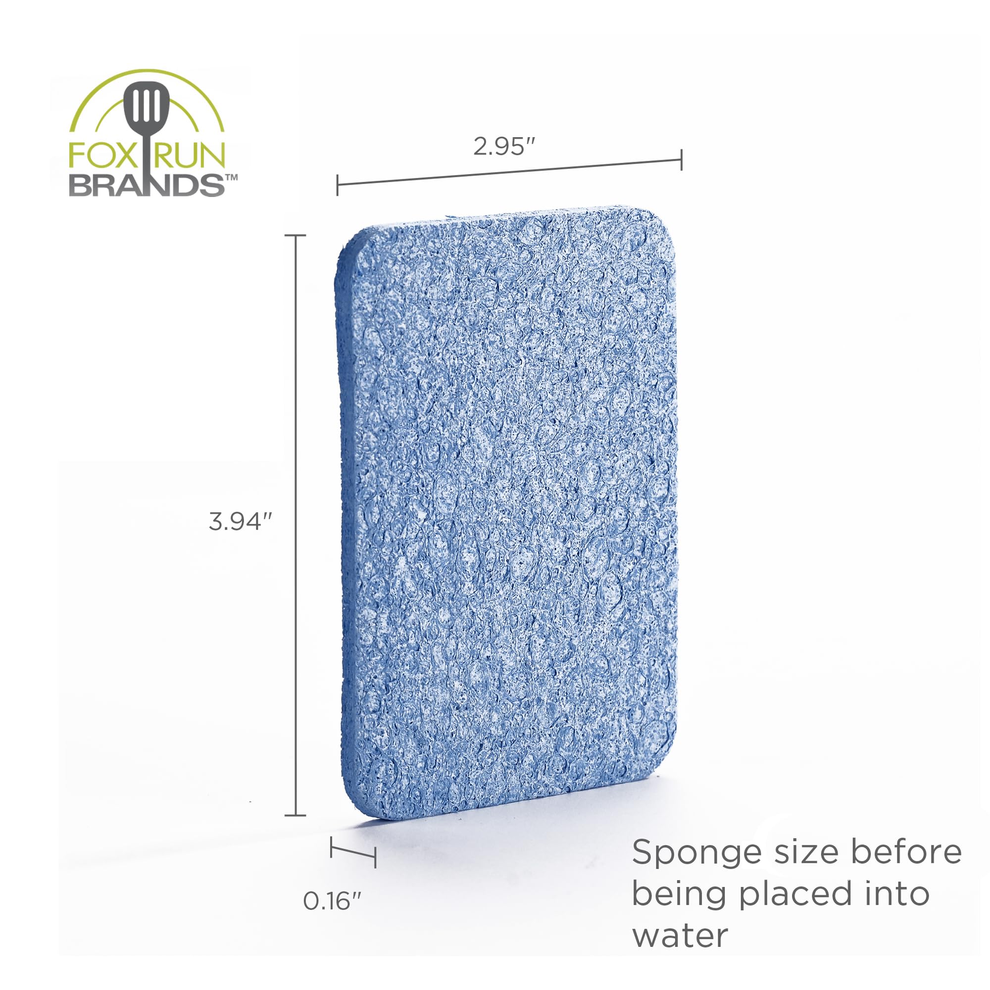 Fox Run Blue Dish Sponges, Set of 12 Scratch Free Kitchen Sponges for Nonstick and Metal Pans