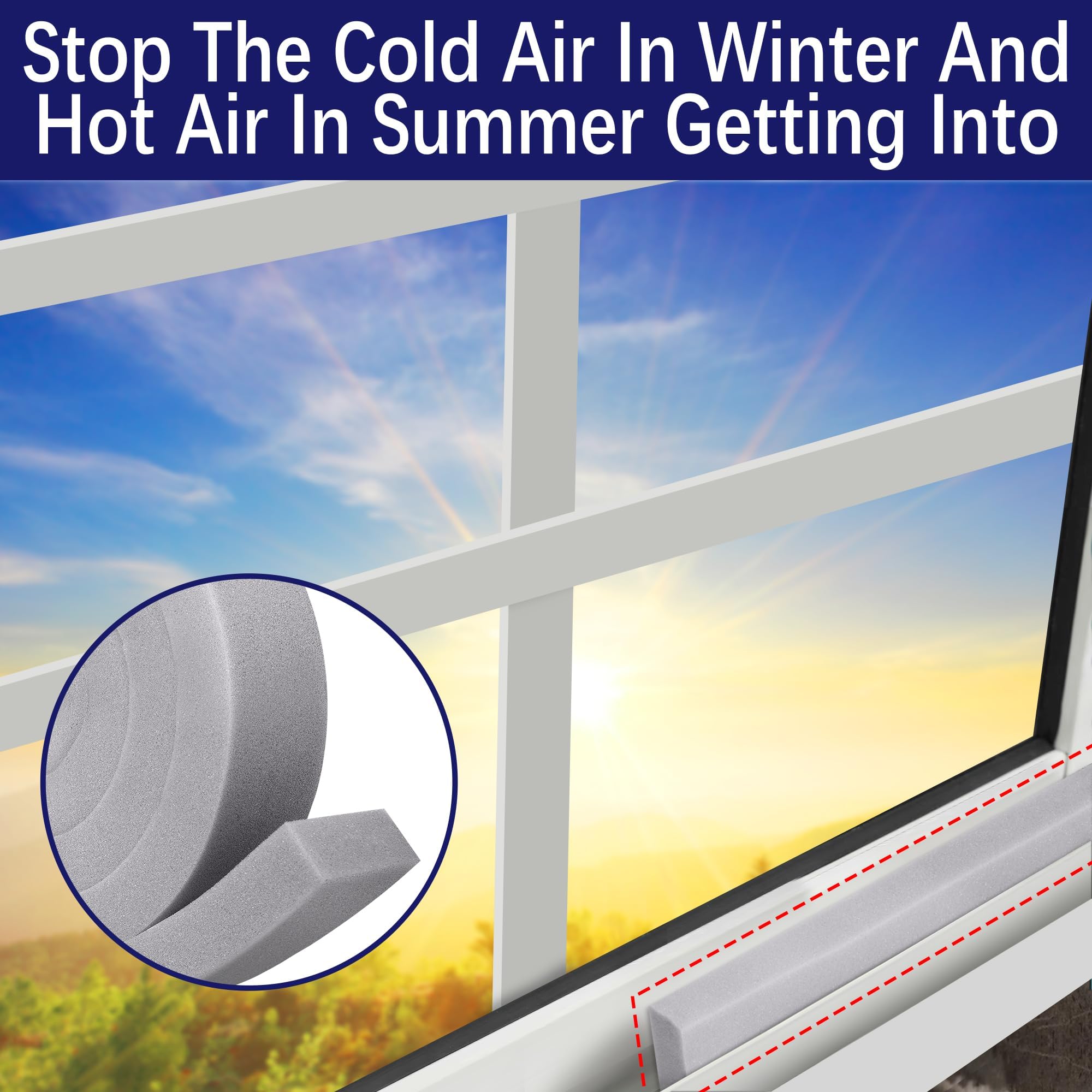 Tlswshsy 2Pcs Air Conditioner Foam Tape-2'' x 1'' x 6.5 Ft Foam Air Conditioner Weatherseal Tape- Non-Adhesive Foam Seal Strip with Glue Point for Air Conditioner Door Window Seal (Grey-2PCS)