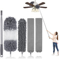 UIMO® Dusters for Cleaning, Retractable Microfiber Gap Dust Cleaner with Extension Pole 30'' to 100'', Reusable Long Handle Feather Duster Kit for Cleaning High Ceiling Fan, Furniture, Blinds
