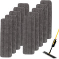 Replacement Mop Pads Fit for Rubbermaid Commercial 18" and 17" Mops - 10 Pack Wet & Dry Commercial Cleaning Reusable Refills Fit for Any Microfiber Flat Mop System 18" and 17" - Gray