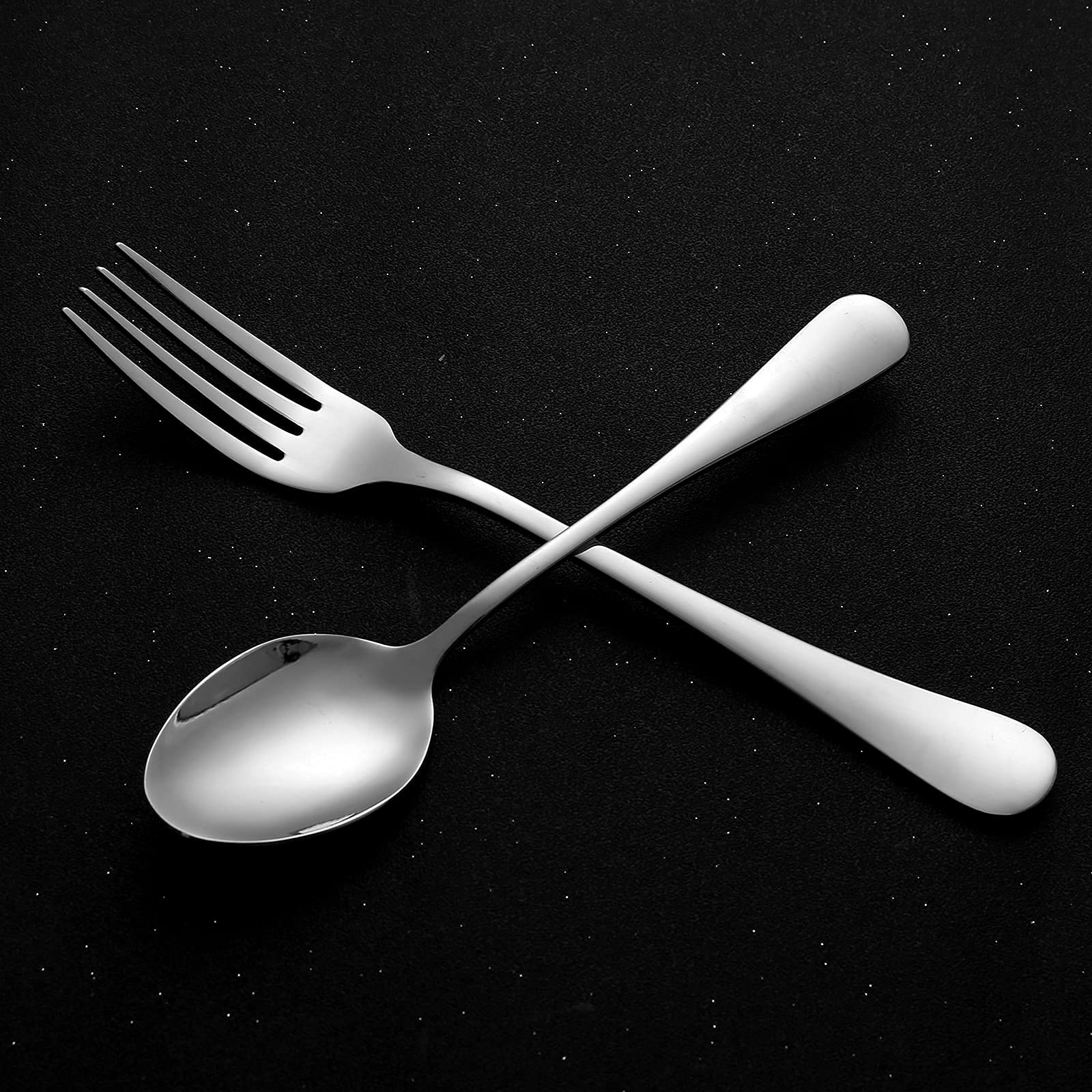Set of 12, Stainless Steel Dinner Forks and Spoons Silverware Set, Heavy-Duty Dinner Forks (8 Inch) and Spoons(6.7 Inch) Cutlery Set, Dishwasher Safe (Silver)