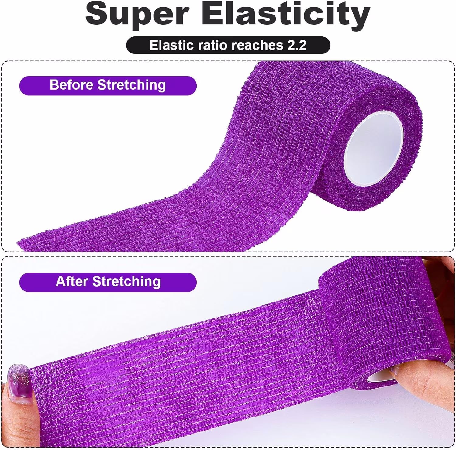 15 Rolls Self Adhesive Bandage Wrap,2 Inch Cohesive Bandage Self Adherent Wrap Breathable Athletic Tape Stretch Adhesive Wraps Sports Tape for Wrist Ankle Swelling Sprains,15 Colors