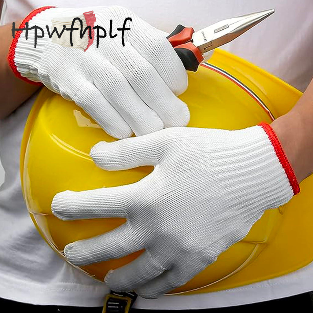 HPWFHPLF Safety Work Gloves, 24 Pack Cotton Working Gloves - Reusable, Washable, Seamless Knit Gloves for Men & Women (24, Universal)