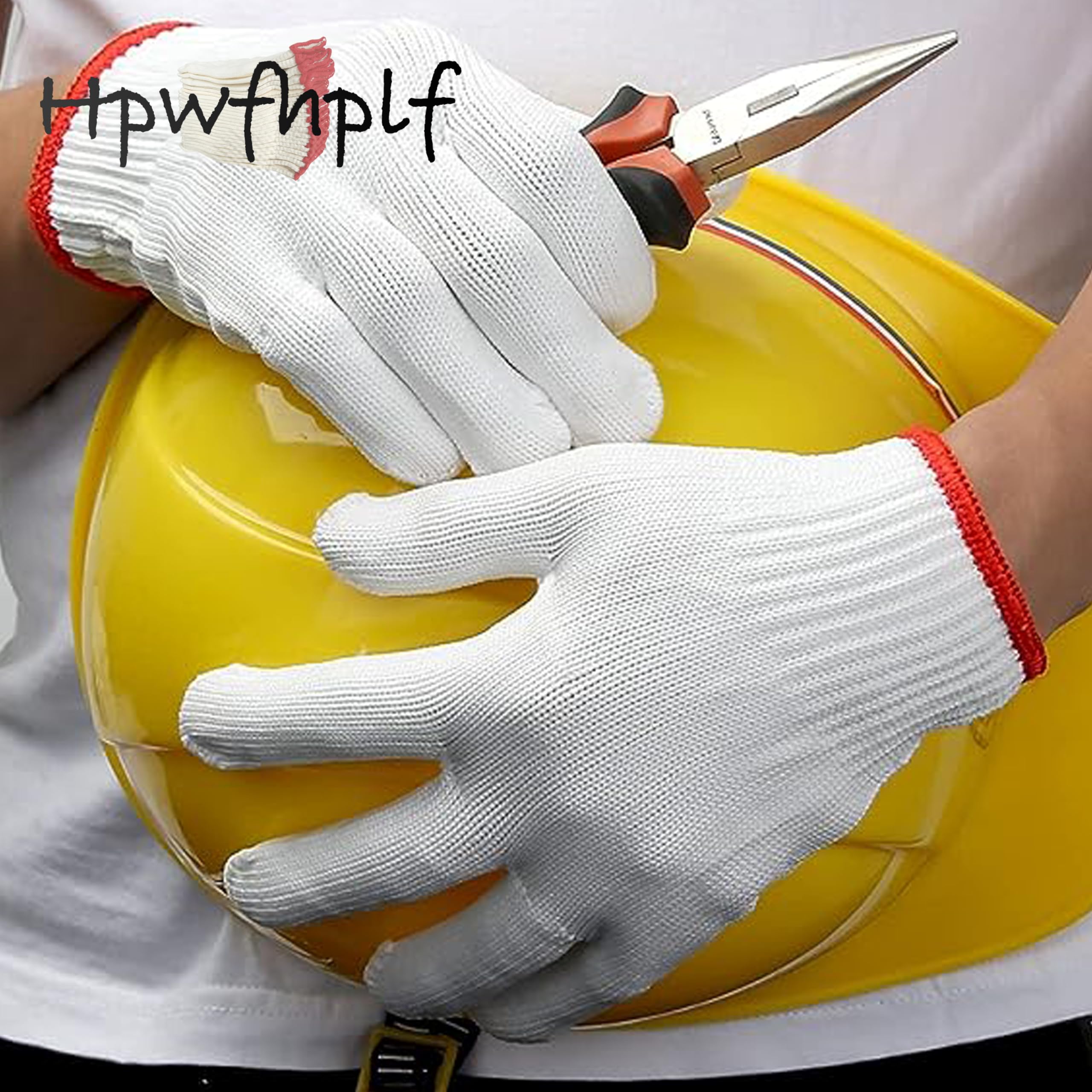 HPWFHPLF Safety Work Gloves, 24 Pack Cotton Working Gloves - Reusable, Washable, Seamless Knit Gloves for Men & Women (24, Universal)