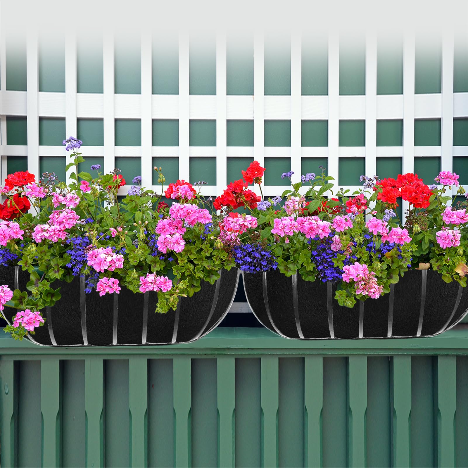 12 x 120 inch Fabric Planter Liner Roll, Felt Plant Box Liner Non Woven Coconut Basket Liner Alternative Flower Pot Mat Black Coco Liner Roll Replacement for Planters Hanging Baskets Garden Window Box