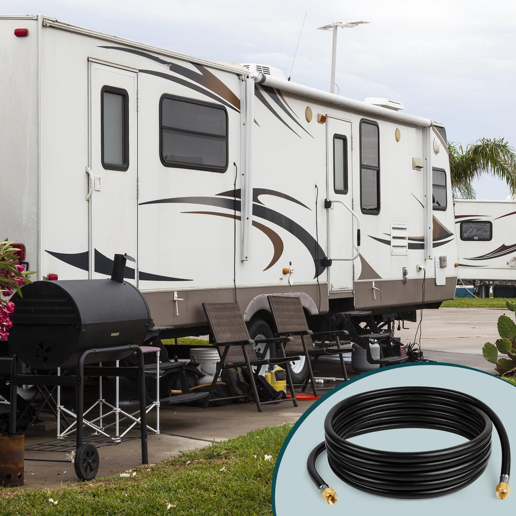 GASPRO 18FT Propane Hose Extension for Propane Devices with Both 3/8" Female Flare on Both Ends, for RV, Gas Grill, Heater, Burner and More, Flexible and Durable