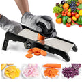 Mandoline Slicer for Food and Vegetables -VEKAYA Adjustable Kitchen Vegetable Slicer for Potato and Onion| French Fry Slicer, Vegetable Chopper with Hand Protectors and Gloves (Black)