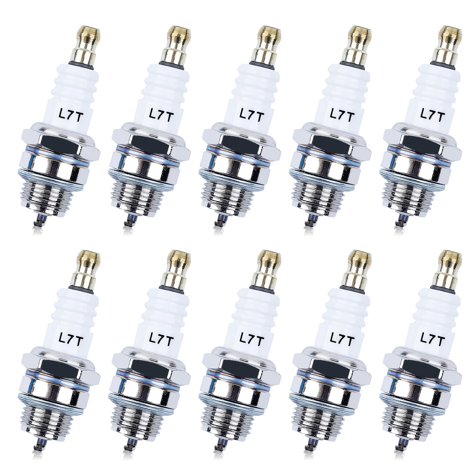 L7T Spark Plug for NGK BPMR7A - 10 Pack Sparkplugs for Champion CJ8 RCJ6Y RCJ7Y & More 2-Stroke Engine, Adofol Spark Plugs for Stihl 017 018 MS170 MS180 MS290 MS310 MS390 029 039 Chainsaw