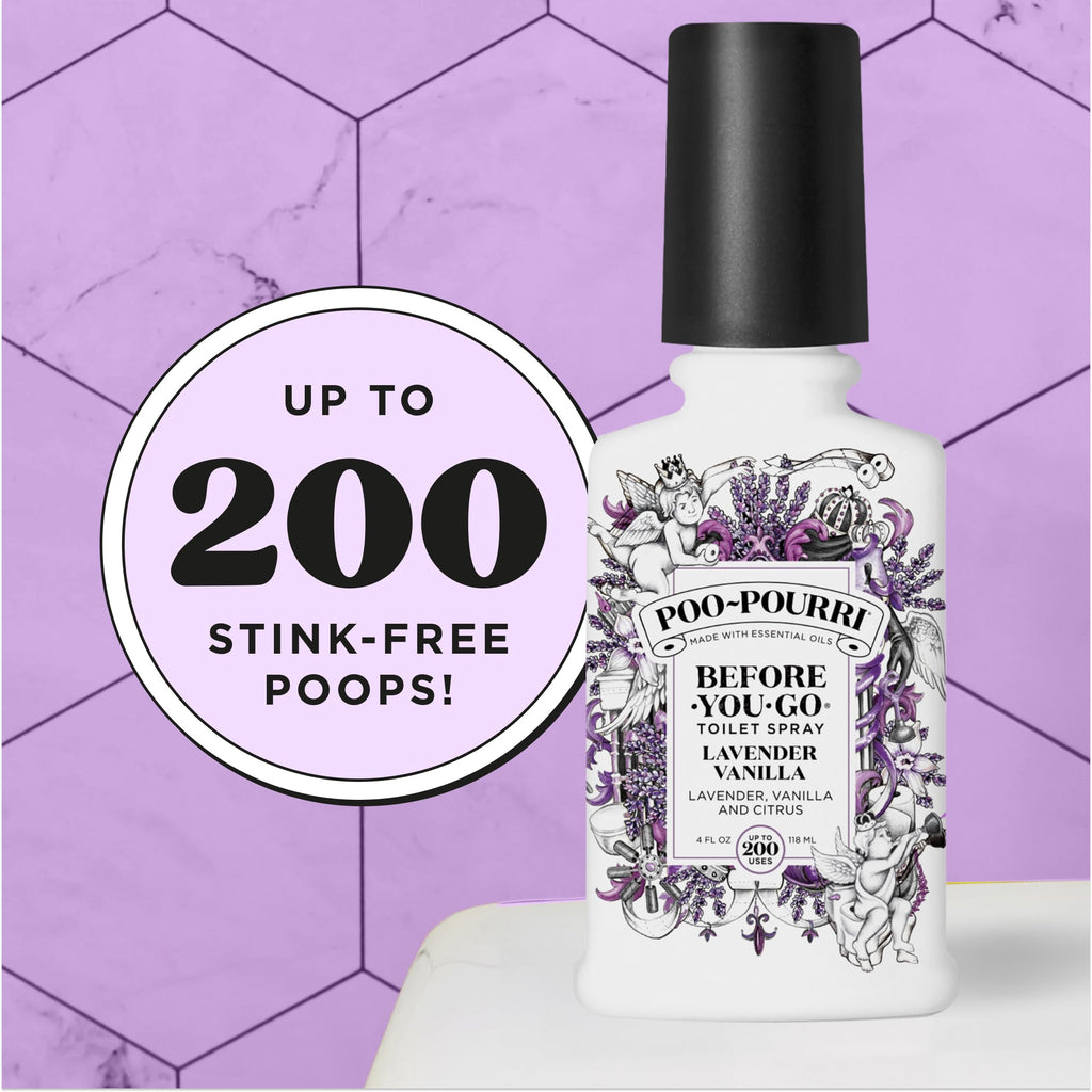 Poo-Pourri Lavender Vanilla Scent Before-You-Go Toilet Spray 4 oz Bottle, 4 Fl Oz, 4 Fl Oz