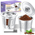 CAPMESSO Reusable K Cups for Keurig: Stainless Steel Refillable K Cup - Reusable Coffee Filter for Keurig 1.0 Coffee Maker, Permanent, Eco-Friendly, Innovative Design (2* Dual-mesh Reusable k Cups)