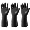 ThxToms 3 Pairs Dishwashing Gloves, Reusable Latex Cleaning Gloves for Housework Kitchen Bathroom, Durable Flexible & Anti-slip, Smooth Comfortable Lining, Extra Large, Black