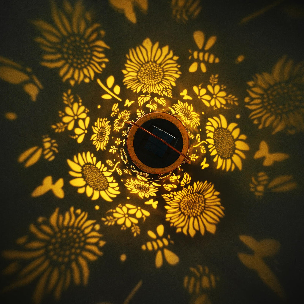 Ninonly Solar Sunflower Lanterns Outdoor, Solar Hanging Lights Waterproof Garden Decor, Solar Powered Light for Yard Patio Pathway Landscape, Gifts for Mom, Grandma, Women, Mother's Day Christmas