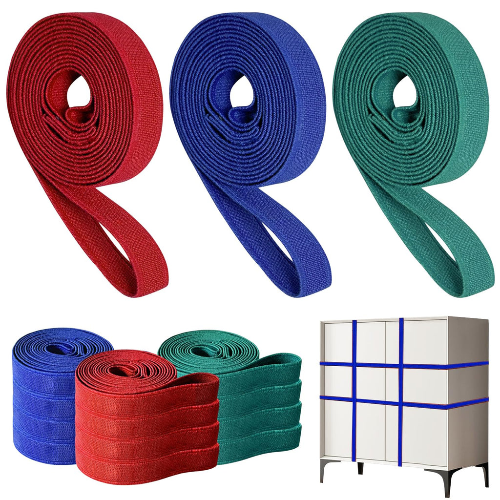 12 Pack Extra Large Moving Rubber Bands,42" 36" 30"Extra Strength Mover Rubber Bands for Furniture,Moving Blanket Rubber Band,Elastic Bands for Secure Packing, Pallets, Boxes