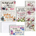 60 Pack Christian Inspirational Cards with Envelopes, Religious Encouragement Scripture, Bible Verses (6 Floral Designs, 4x6 In)