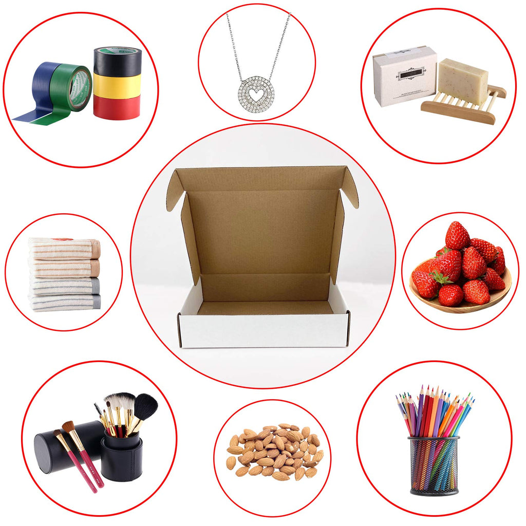Small Shipping Boxes 6X4X3 White Corrugated Mailer 25 Pack