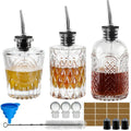 INFTYLE Syrup Bottle Set of 3 - Syrup Dispenser with Leak-Proof Lids Pour Spout Ideal for Coffee Syrups,Honey,Condiments,Olive Oil