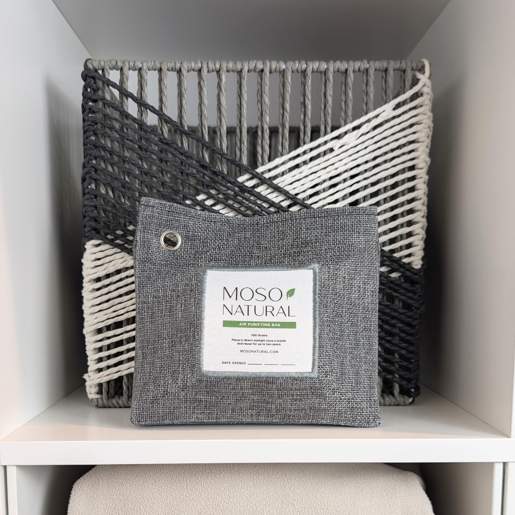Moso Natural Air Purifying Bag 300g (10.58oz) Premium Bamboo Charcoal Odor Absorber for Home & Pet | Closet Odor Eliminator & Small Room Deodorizer | Charcoal Bags Last 2 Years | Unscented (2 Pack)