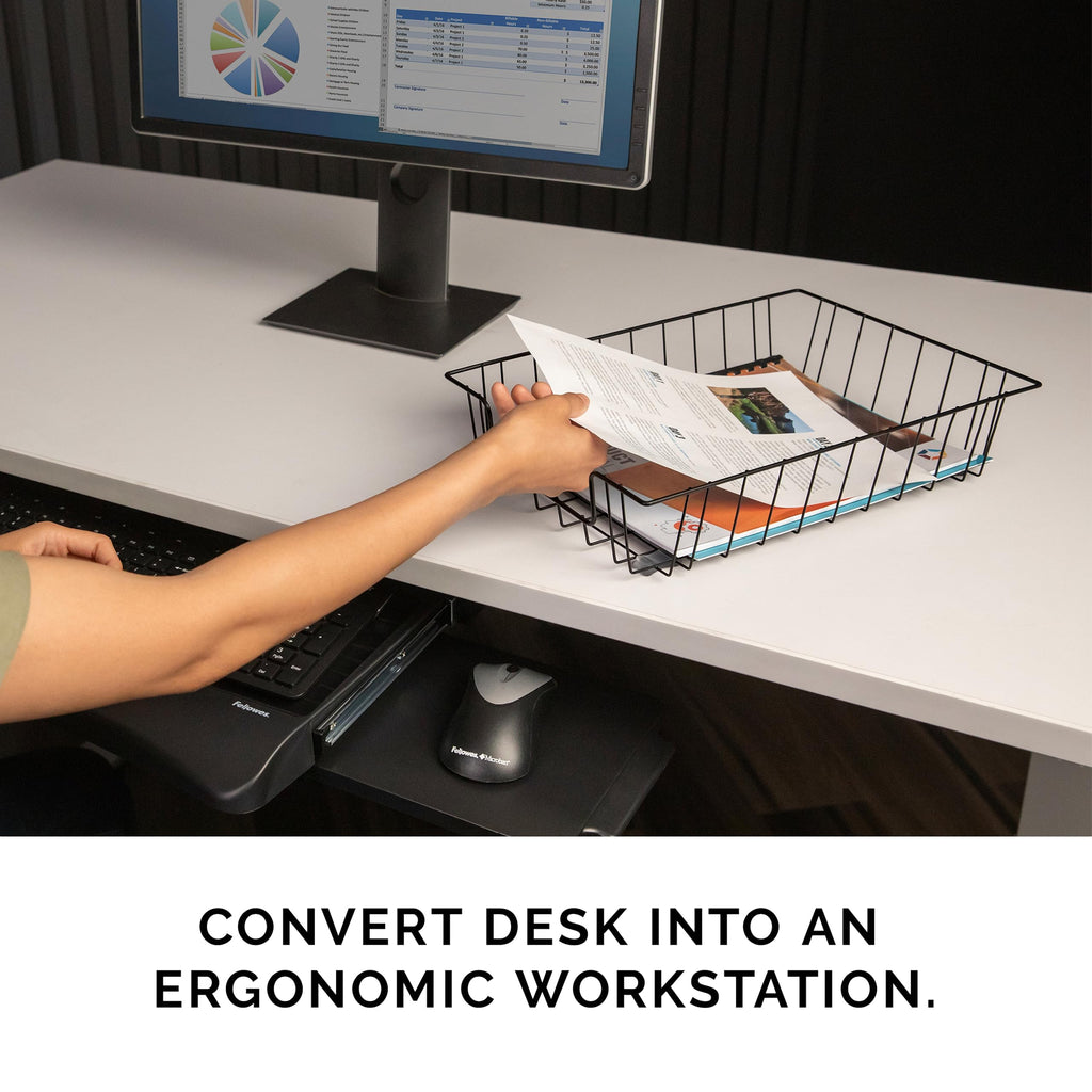Fellowes Workstation Legal Size Desk Tray Organizer, Two-Tier, Wire, Black (65112)