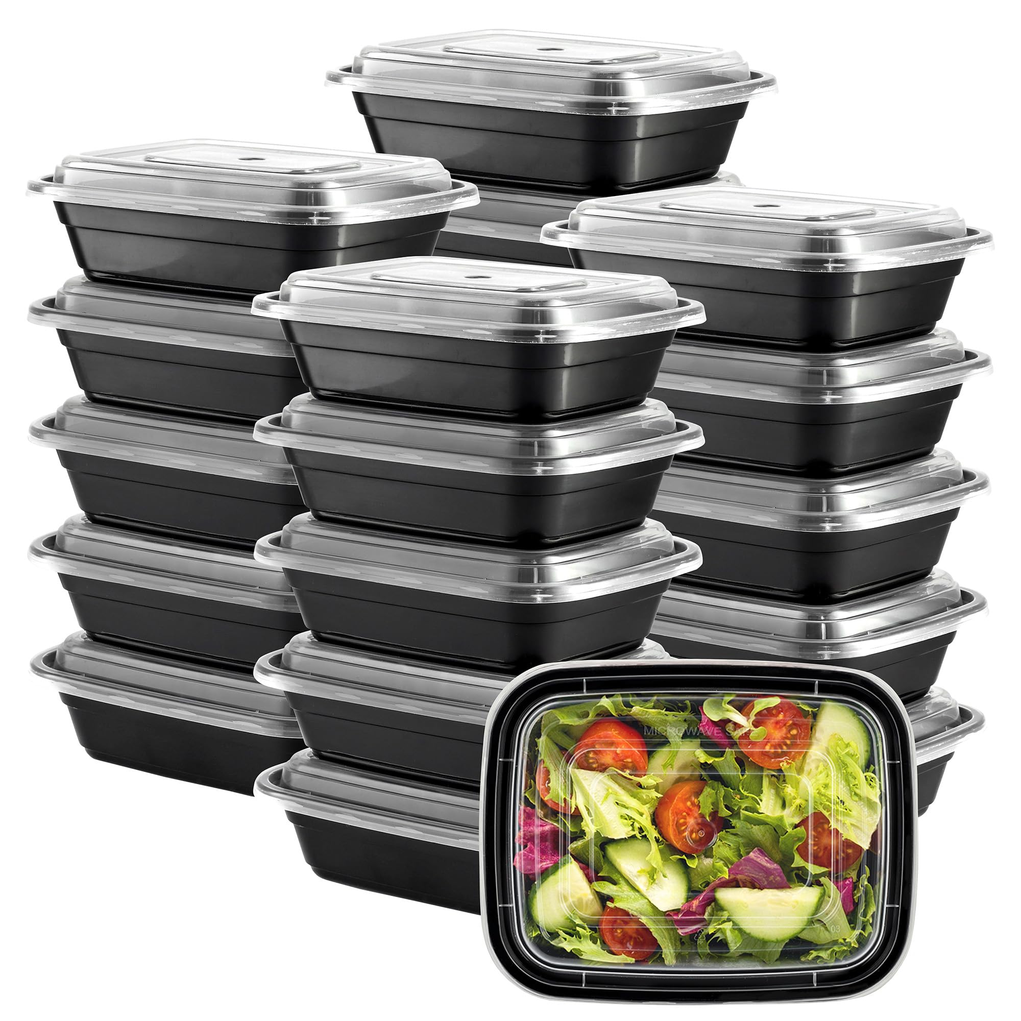 Gusto[12 oz -50 Count] 1 Compartment Meal Prep Containers Reusable, Microwaveable, Dishwasher and Freezer Safe, BPA-Free, Portion Control and Convenience Food Storage with Lids -Formerly Comfy Package