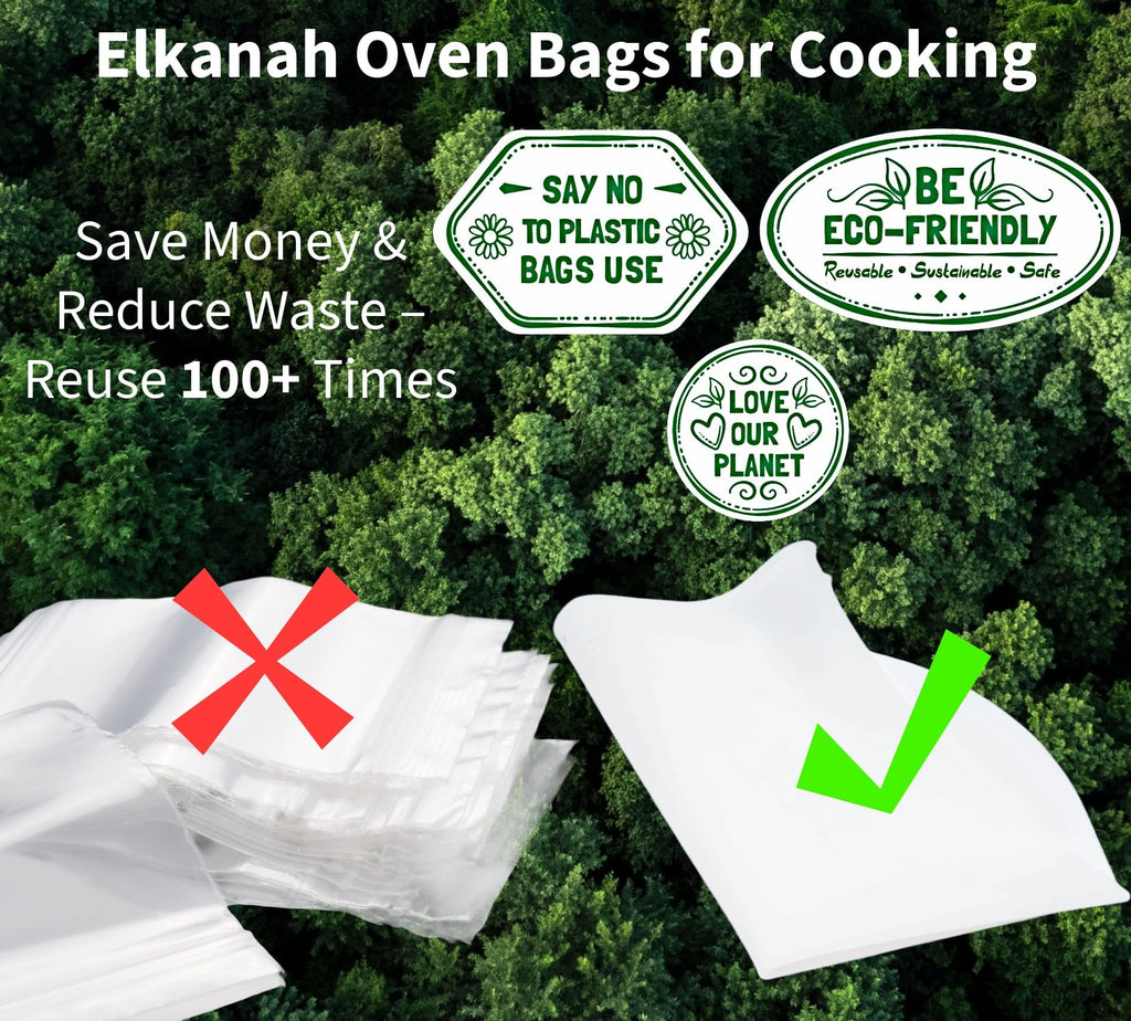 Elkanah Reusable Oven Bag Turkey Bags Extra Large (26L) Silicone Roasting Bags|Made from 100% Pure Platinum Silicone Sac|Freezer, Microwave, Oven, Dishwasher Safe|Plastic-Free