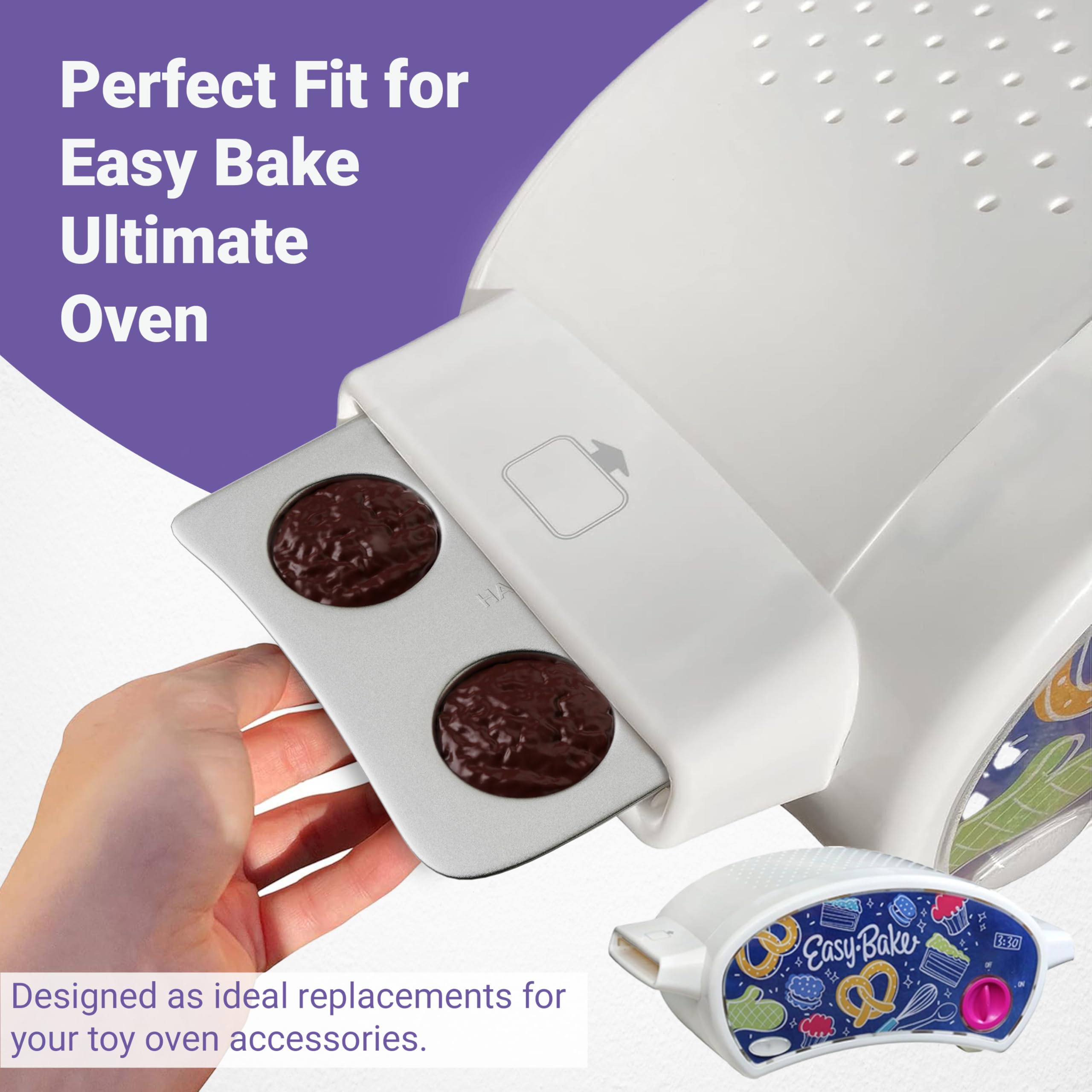 Doll Buddies Kids’ Oven Pan Set for Easy Bake Ultimate Oven | Includes Cupcake, Rectangular Bake Pans & 75 Liners (15 More Than Others) | Accessories for Cooking Easy Bake Oven Mixes