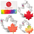 Maple Leaf Cookie Cutters 3-Pc. Set Made by Ann Clark, 3", 3.25", 4"