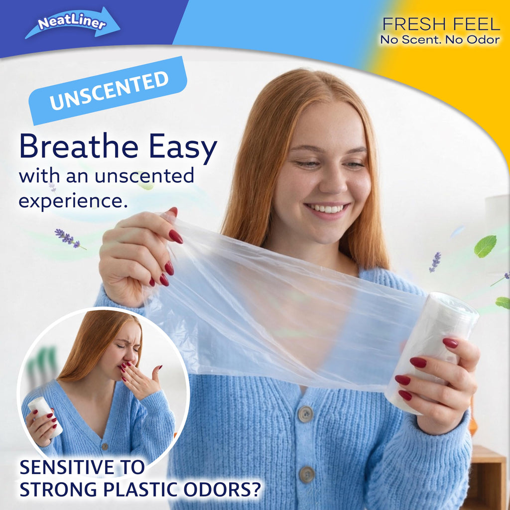 NeatLiner 250 Count 15L Clear Small Garbage Bags – 4 Gallon Trash Bags for Bathroom, Office, Bedroom, Pet Waste – Durable, Unscented, Leak-Resistant Liners