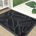 Grandaily Front Door Mat Indoor Outdoor Waterproof Doormat, Non Slip Natural Rubber Welcome Mat, Heavy Duty Durable Super Absorbent Entryway Rugs, 30"x17", Black