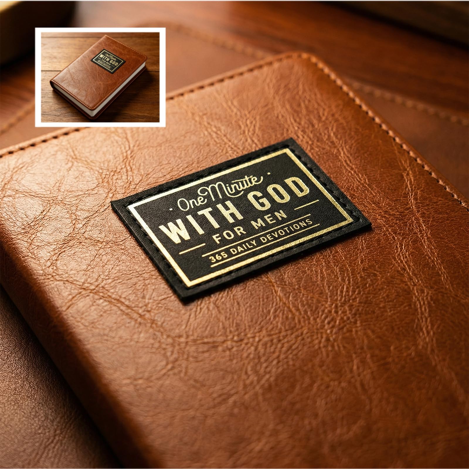 One Minute with God for Men 2026 Daily Devotional: 365 Days Prayer & Bible Tracking Diary,Daily Journal for Spiritual Growth,Brown Leather Appointment Book Planner