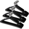 Tosnail 50 Pack 16-Inch Stainless Steel Wire Metal Hangers, Non-Slip Hanger, Space Saving Closet Clothes Hangers - Black