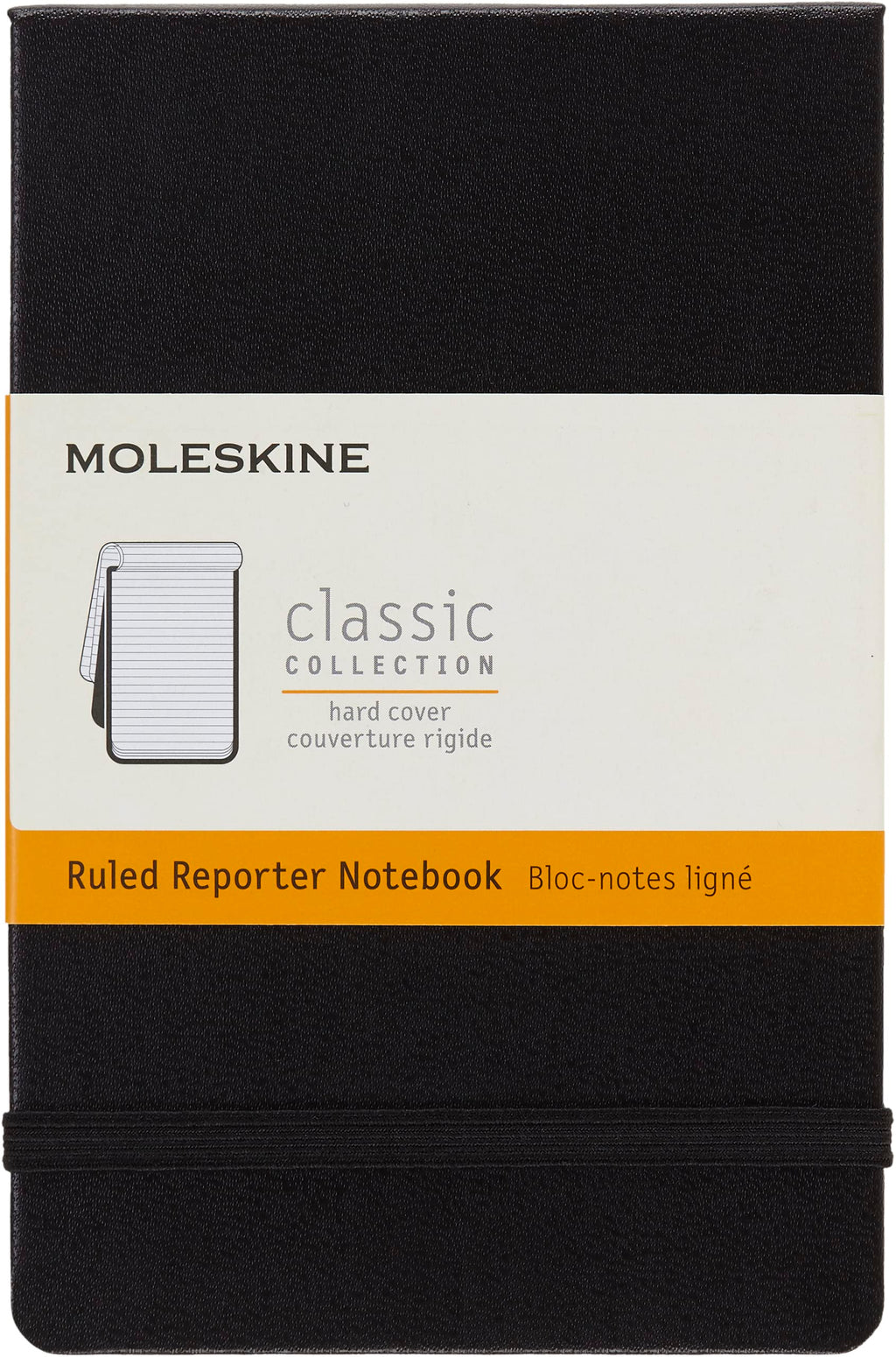 Moleskine Classic Reporter Notebook, Hard Cover, Pocket (3.5" x 5.5") Ruled/Lined, Black, 192 Pages