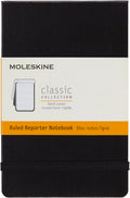 Moleskine Classic Reporter Notebook, Hard Cover, Pocket (3.5" x 5.5") Ruled/Lined, Black, 192 Pages