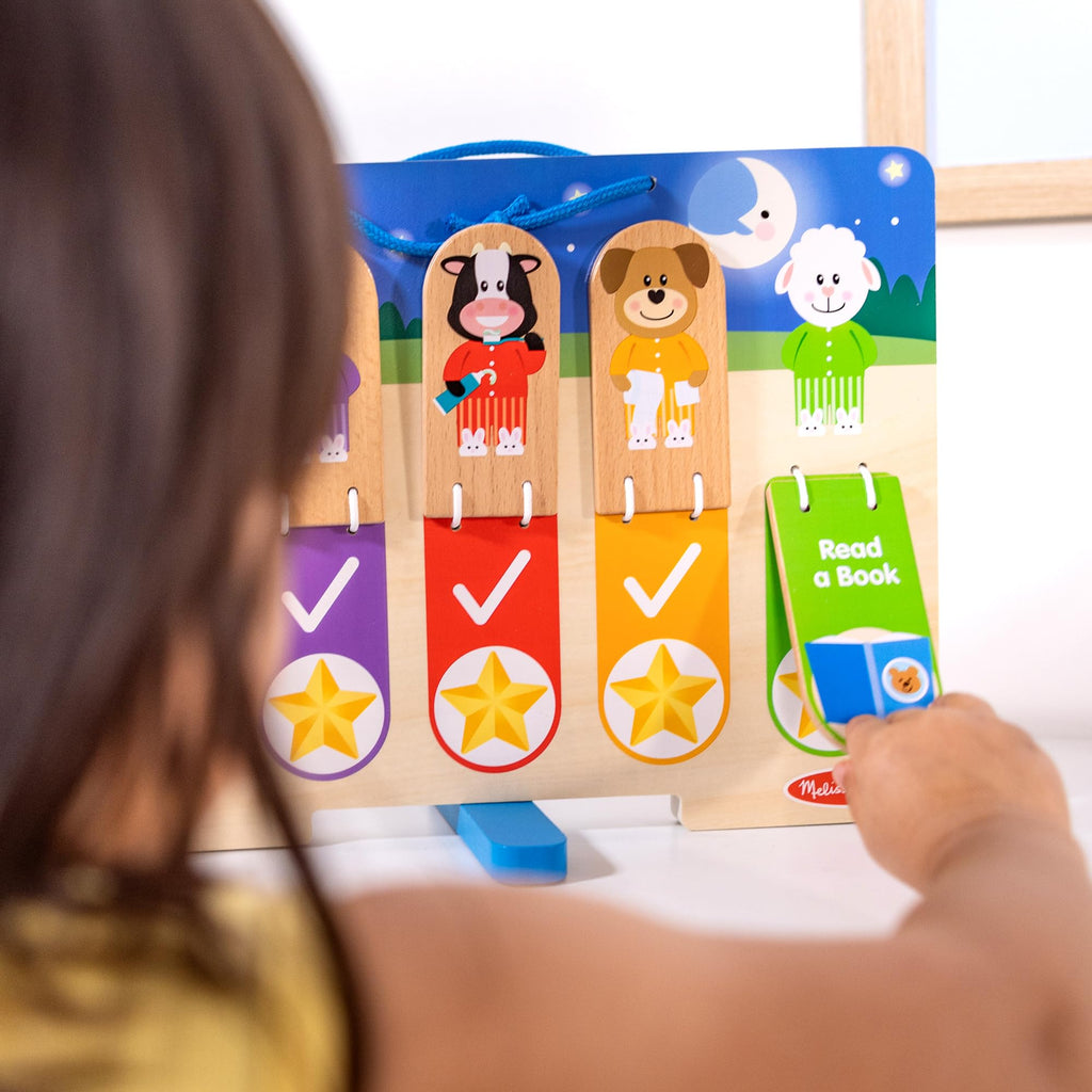 Melissa & Doug My Daily Day and Night Wooden Routines Chart Learning Toy for Boys and Girls 3+ - FSC Certified