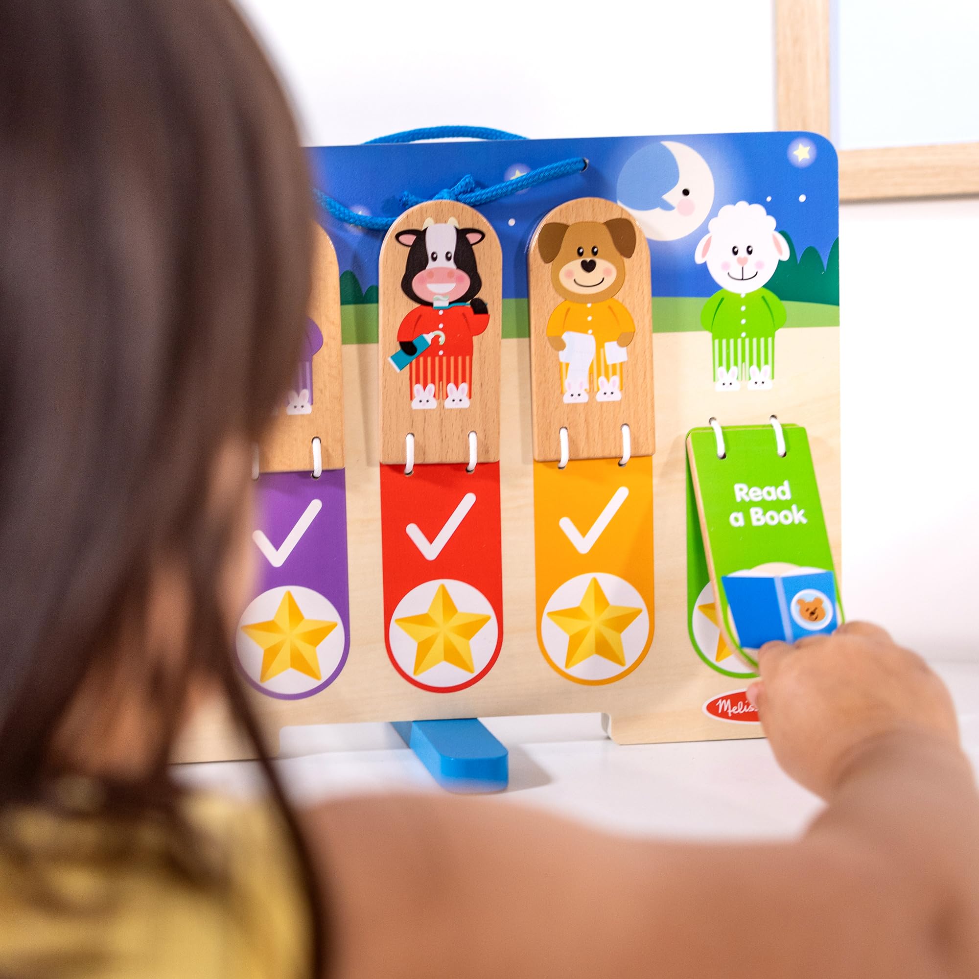 Melissa & Doug My Daily Day and Night Wooden Routines Chart Learning Toy for Boys and Girls 3+ - FSC Certified