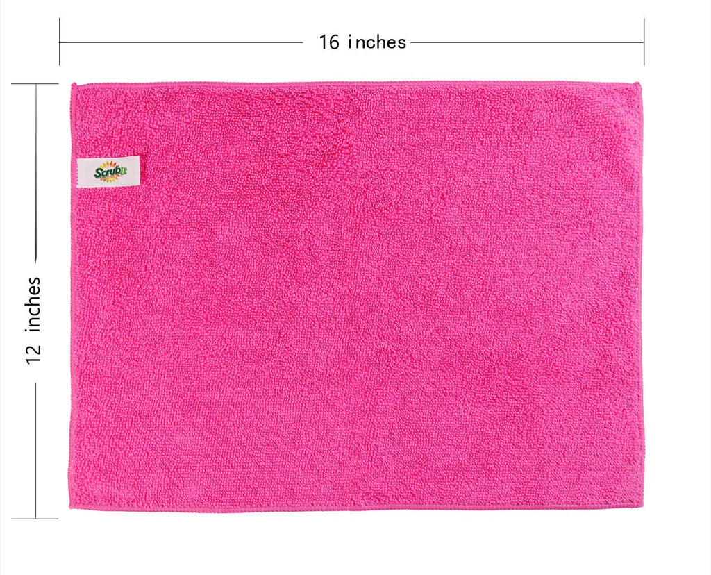SCRUBIT Microfiber Cleaning Cloth Lint Free Towels for House, Kitchen, Cars, Windows -Ultra Absorbent and Super Soft Wash Cloths (12 Pack)