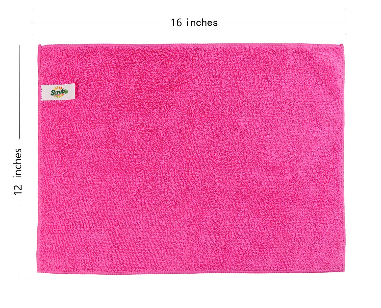 SCRUBIT Microfiber Cleaning Cloth Lint Free Towels for House, Kitchen, Cars, Windows -Ultra Absorbent and Super Soft Wash Cloths (12 Pack)