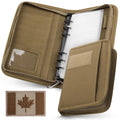WYNEX Tactical Notebook Padfolio Ring Binders with 45 Sheets,Army Military Notebook Tactical Portfolio Binder with Zipper for Tactical Gear and Organizer, Refillable 6-Ring Binder（A6）