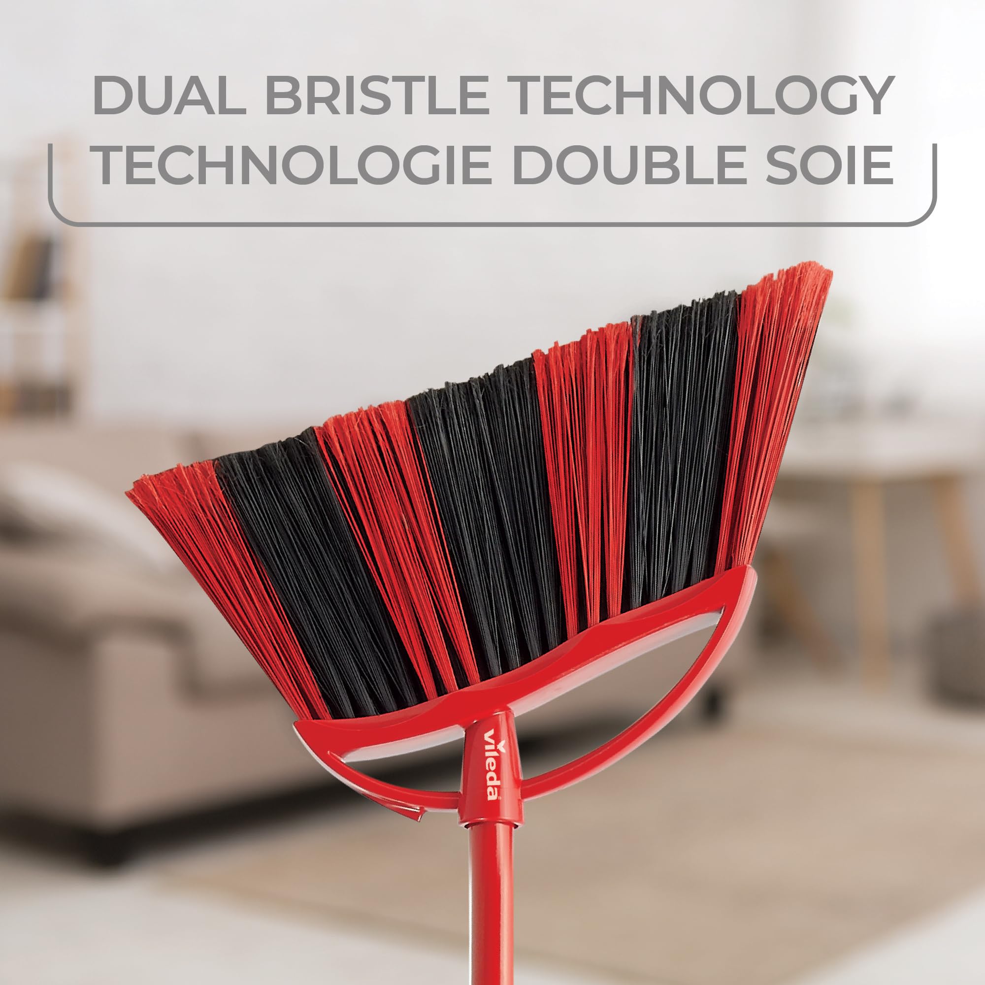 Vileda One Sweep Broom with Step-On Dustpan | Catches Over 99% of Dust & Dirt | Indoor Broom
