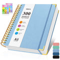 Spiral Notebook, 300 Numbered Pages Notebooks College Ruled with Contens, 100GSM Thick Journal for Women Men, Hardcover Leather Lined Journal for Writing, Large A5 Journaling Notebooks for Work School