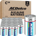 ACDelco 24-Count C Batteries, Maximum Power Super Alkaline Battery for Home and Office, 7-Year Shelf Life, Reclosable Packaging