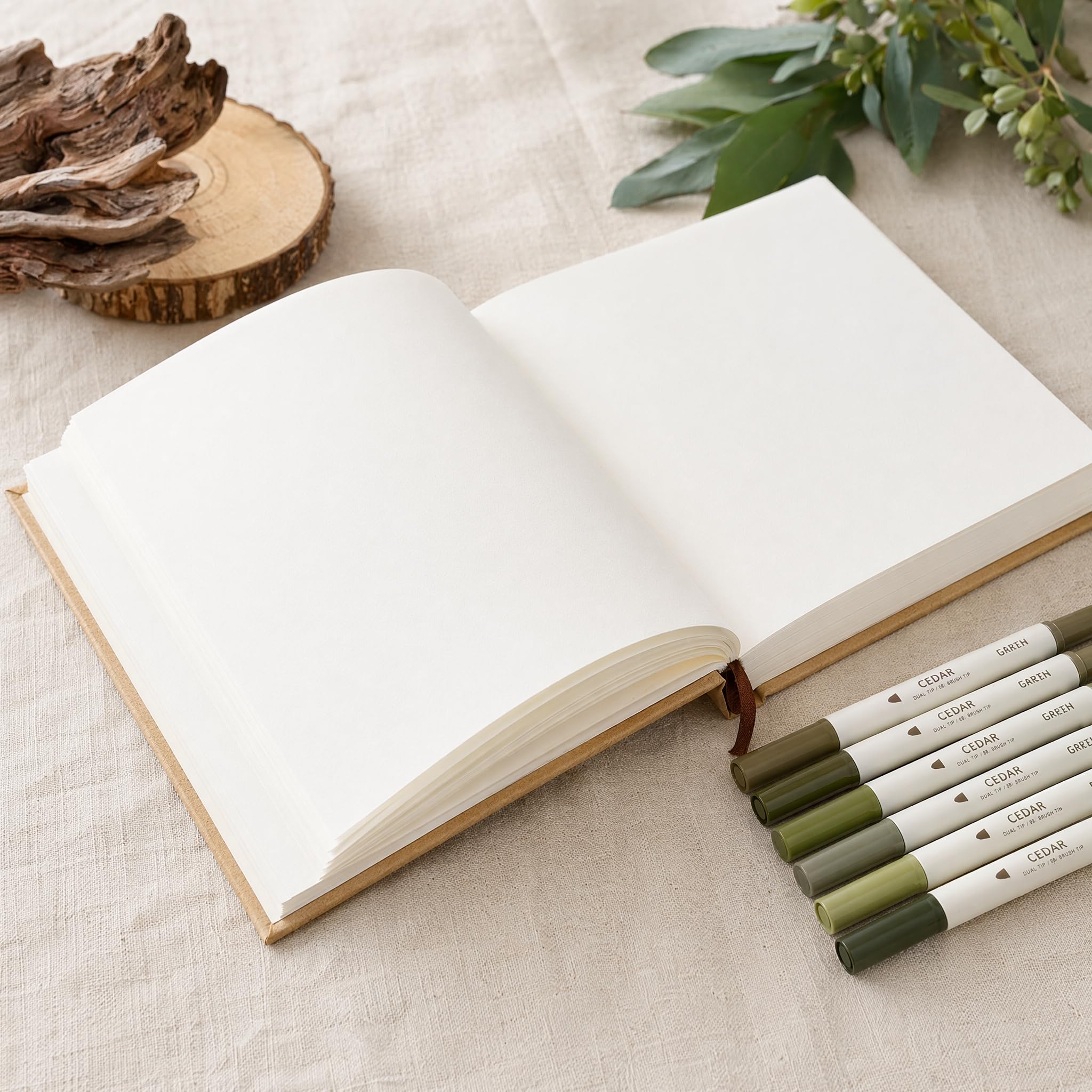 ZEAYEA 4 Pack A5 Blank Notebook Journal, 6 x 8.5 Inch Hardcover Notebook, 120 Sheets/ 240 Pages Per Book, 100gsm Thick Paper, Kraft Unlined Sketch Book for Student, Office, School and Journal Refills