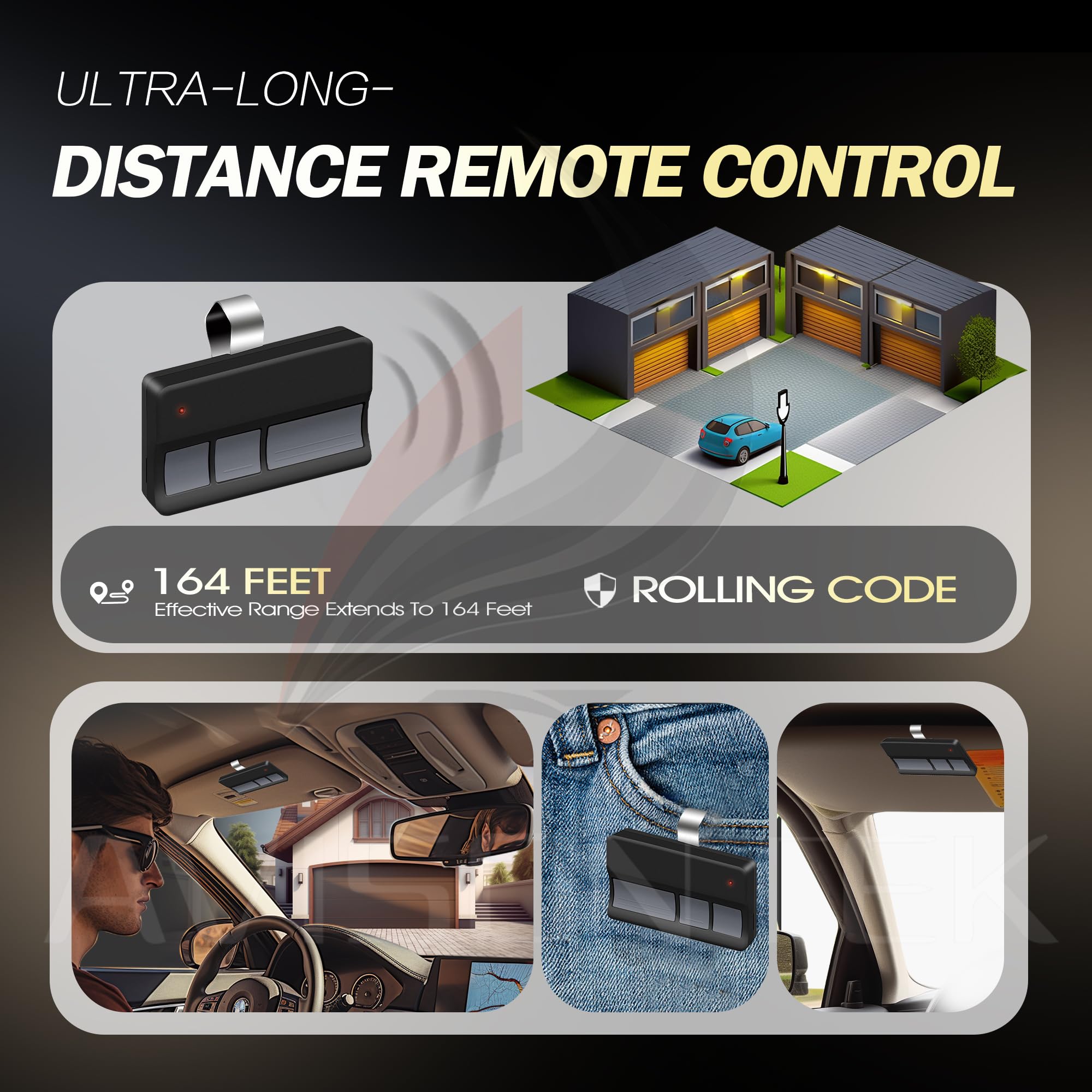 2 for LiftMaster Chamberlain Craftsman Garage Door Remote 371LM 373LM 971LM 973LM Universal【3 Year Warranty】