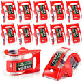 Packaging Tape with Dispenser, Strong Adhesive, 12 Rolls Clear Shipping Tapes, Heavy Duty Packing Tape for Shipping, Moving & Storing, 1.88" x 22.2 yd, 1.5" Core