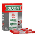 Dixon 52000 Lumber Marking Crayons, Red, 4-1/2 x 1/2" Hex, Pack of 12