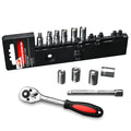 EPAuto 1/4-Inch Drive Socket Set with 72 Tooth Reversible, 12 Pieces
